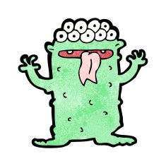 cartoon crazy monster N36