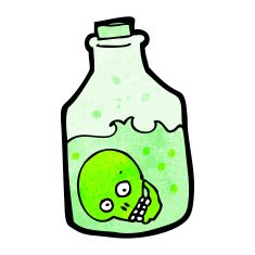 cartoon skull in jar N3