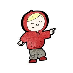 cartoon boy in hooded sweatshirt dancing N4