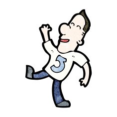 cartoon man in shirt number five N2