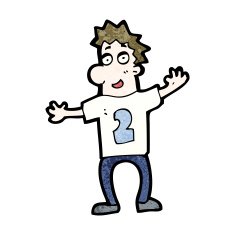 cartoon man in shirt number two N2