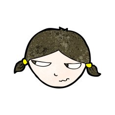 cartoon annoyed woman N209