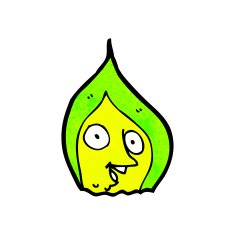 cartoon green fire spirit N4