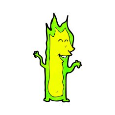 cartoon green fire spirit N5