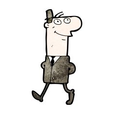 cartoon businessman walking to work N14
