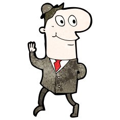 cartoon businessman walking to work N15