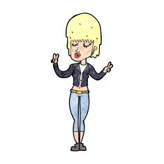 cartoon cool girl N34