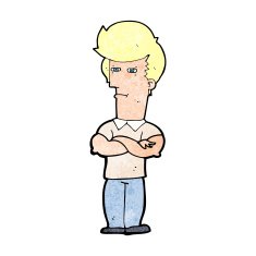cartoon man with folded arms N36