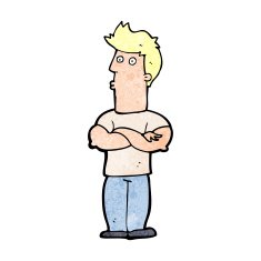 cartoon man with folded arms N37