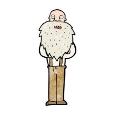 cartoon bearded old man N44