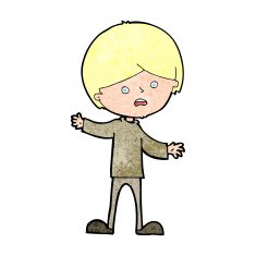 cartoon unhappy boy N66