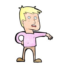 cartoon man making camp gesture N35
