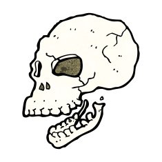 cartoon spooky skull N189
