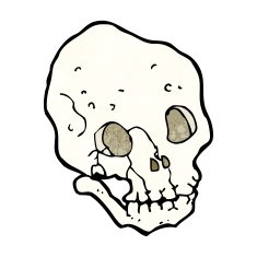 cartoon spooky skull N190