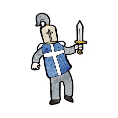cartoon medieval knight N8
