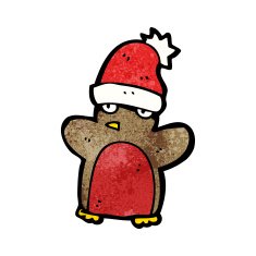 cartoon christmas robin N45