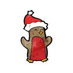 cartoon christmas robin N47