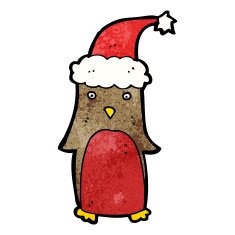 cartoon christmas robin N48
