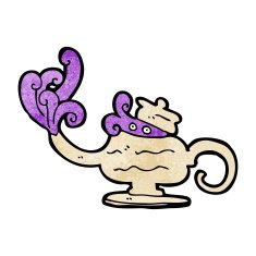 cartoon genie in bottle N3