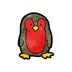 cartoon christmas robin N50