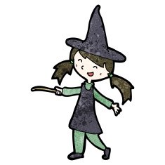 Cartoon witch girl N8