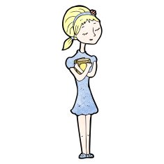 cartoon skinny girl with books N2