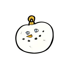 cartoon snowman face bauble N5