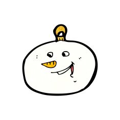 cartoon snowman face bauble N6