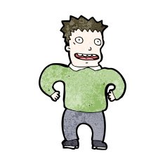 cartoon excited man N106