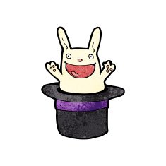 funny cartoon rabbit in hat N3