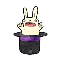 funny cartoon rabbit in hat N4