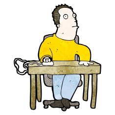 cartoon bored office worker
