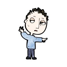cartoon pointing boy N34