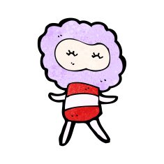 cute cartoon cloud head creauture N7