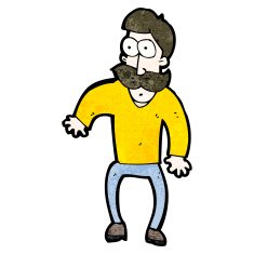 cartoon staring man with mustache N2