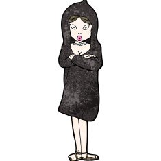 cartoon woman in coat N2