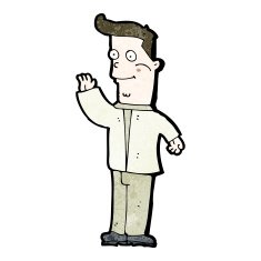 cartoon waving man N72