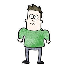 Cartoon Man Shrugging Shoulders N67