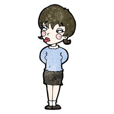 cartoon annoyed woman N210