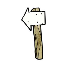 cartoon direction sign N2