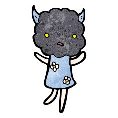 cute cartoon cloud head creauture N10