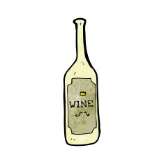 cartoon wine bottle N25