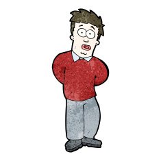 cartoon nervous man N167
