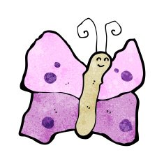 funny cartoon butterfly N16