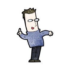 cartoon man with idea N169