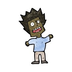 cartoon frightened man N111