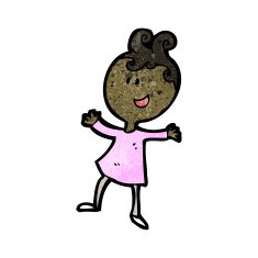 cartoon happy doodle woman N8
