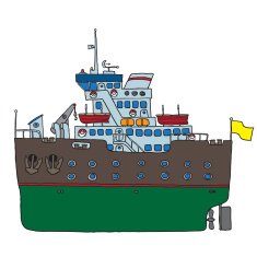 ship vector colored sketch