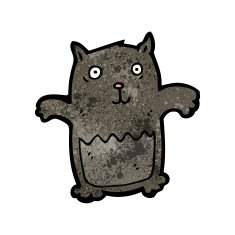 cartoon black cat N62