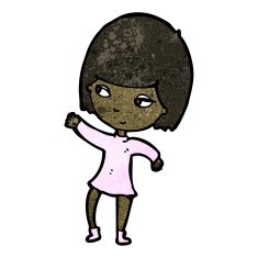 pretty girl pointing cartoon N3